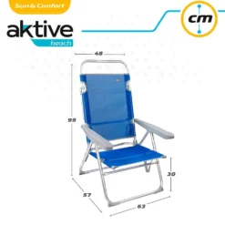Aktive Beach Aluminum Recliner High Chair -Marine Explorer aktive beach aluminum recliner high chair 5