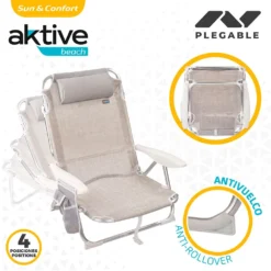 Aktive Beach Multi Position Aluminum Folding Chair -Marine Explorer aktive beach multi position aluminum folding chair 2