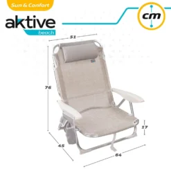 Aktive Beach Multi Position Aluminum Folding Chair -Marine Explorer aktive beach multi position aluminum folding chair 5