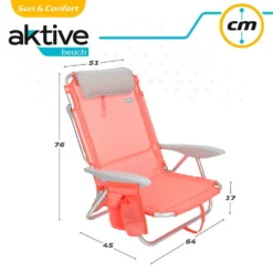 Aktive Beach Multi Position Folding Beach Chair With Cushion -Marine Explorer aktive beach multi position folding beach chair with cushion 5