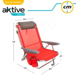 Aktive Beach Reclining Folding Beach Chair With Cushion -Marine Explorer aktive beach reclining folding beach chair with cushion 5