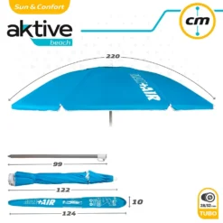 Aktive Beach Umbrella 220cm UV50 Protection -Marine Explorer aktive beach umbrella 220cm uv50 protection 7