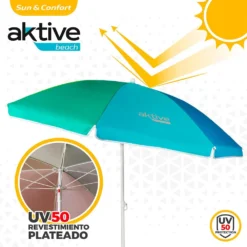 Aktive Beach Windproof Umbrella 180cm UV50 Protection -Marine Explorer aktive beach windproof umbrella 180cm uv50 protection 2