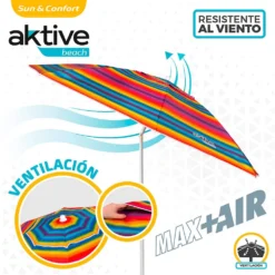 Aktive Beach Windproof Umbrella 220cm UV50 Protection -Marine Explorer aktive beach windproof umbrella 220cm uv50 protection 2
