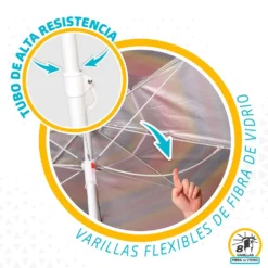 Aktive Beach Windproof Umbrella 220cm UV50 Protection -Marine Explorer aktive beach windproof umbrella 220cm uv50 protection 4