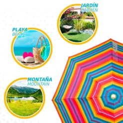 Aktive Beach Windproof Umbrella 220cm UV50 Protection -Marine Explorer aktive beach windproof umbrella 220cm uv50 protection 6