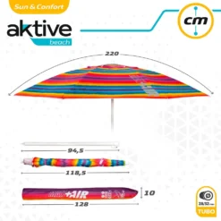 Aktive Beach Windproof Umbrella 220cm UV50 Protection -Marine Explorer aktive beach windproof umbrella 220cm uv50 protection 7