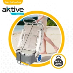 Aktive Chair Mover Trolley Beach 52x37x105 Cm -Marine Explorer aktive chair mover trolley beach 52x37x105 cm 2