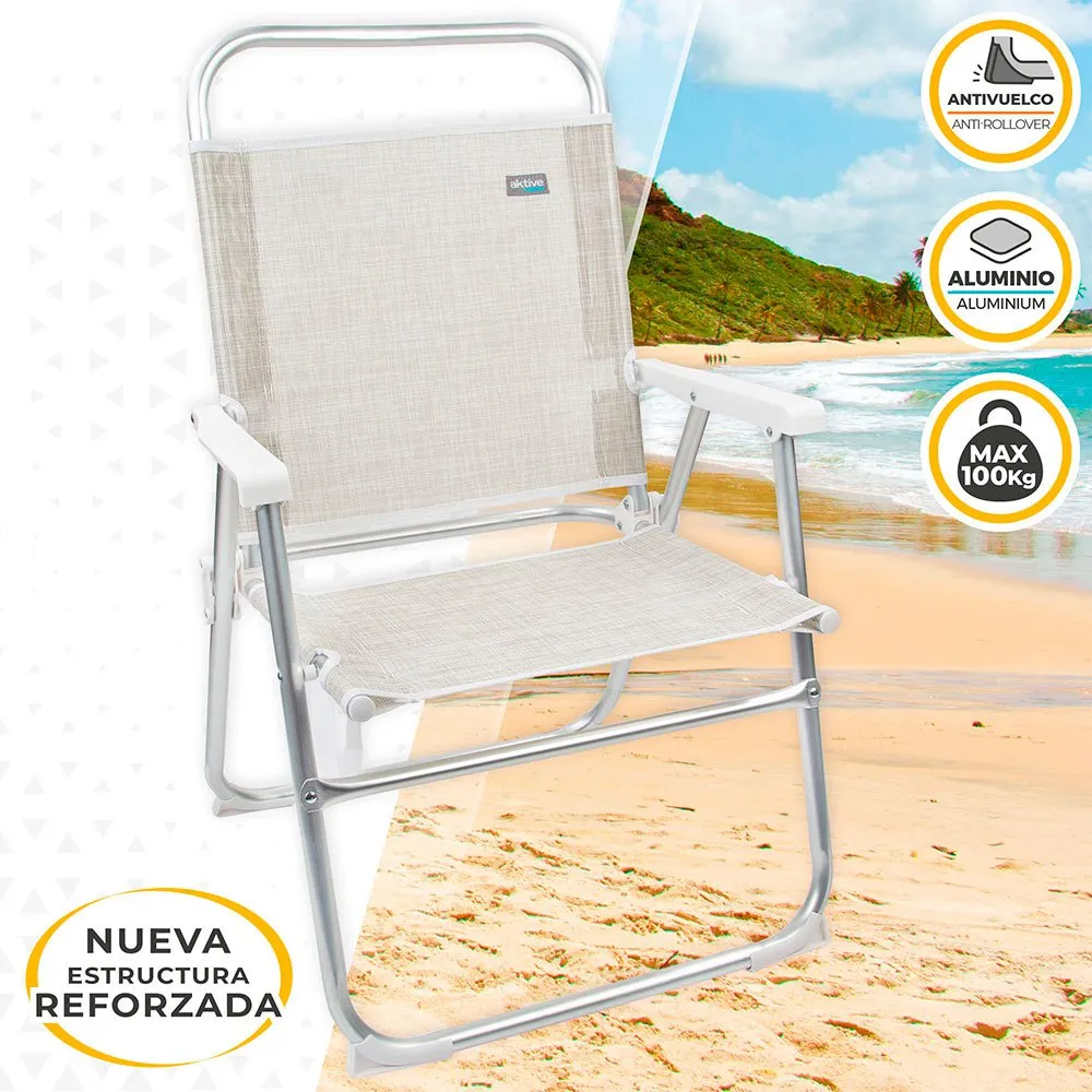 Aktive Fixed Folding Chair Aluminium 51x56x90 Cm 4 Aktive Fixed Folding Chair Aluminium 51x56x90 Cm - Image 2