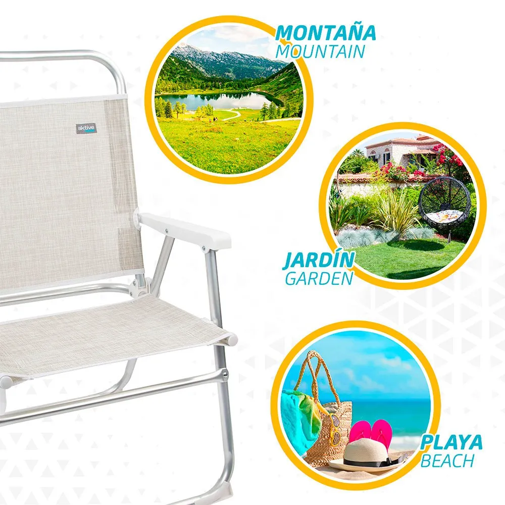 Aktive Fixed Folding Chair Aluminium 51x56x90 Cm 7 Aktive Fixed Folding Chair Aluminium 51x56x90 Cm - Image 5