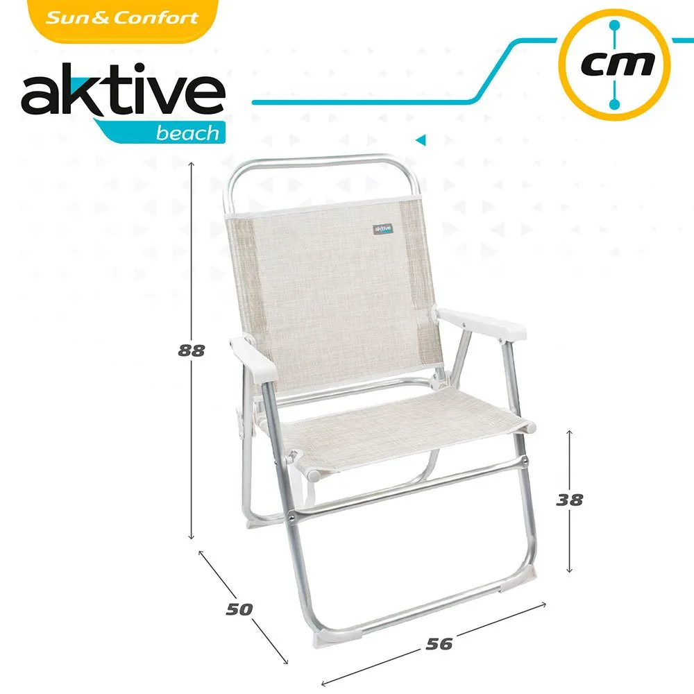 Aktive Fixed Folding Chair Aluminium 51x56x90 Cm 8 Aktive Fixed Folding Chair Aluminium 51x56x90 Cm - Image 6