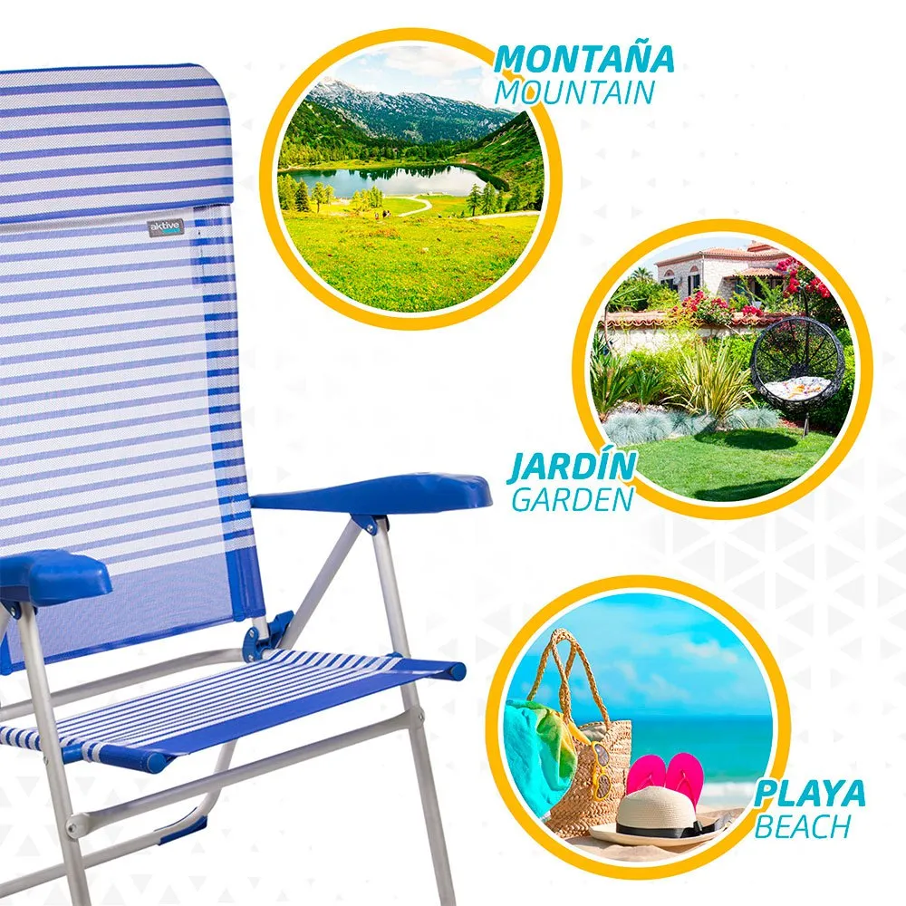 Aktive Folding Chair 7 Positions With Cushion 64x61x118 Cm 7 Aktive Folding Chair 7 Positions With Cushion 64x61x118 Cm - Image 5