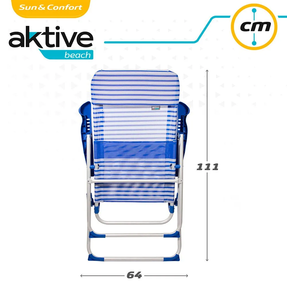 Aktive Folding Chair 7 Positions With Cushion 64x61x118 Cm 9 Aktive Folding Chair 7 Positions With Cushion 64x61x118 Cm - Image 7