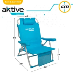 Aktive Folding Chair Backpack 5 Position Aluminium 66x58x80 Cm -Marine Explorer aktive folding chair backpack 5 position aluminium 66x58x80 cm 5