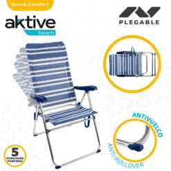 Aktive Folding Chair High Backrest 5 Positions 61x69x108 Cm -Marine Explorer aktive folding chair high backrest 5 positions 61x69x108 cm 2
