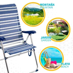 Aktive Folding Chair High Backrest 5 Positions 61x69x108 Cm -Marine Explorer aktive folding chair high backrest 5 positions 61x69x108 cm 4