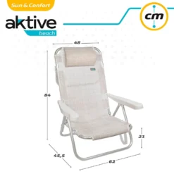 Aktive Folding Chair Multi-Position Aluminium 62x48x83 Cm -Marine Explorer aktive folding chair multi position aluminium 62x48x83 cm 5